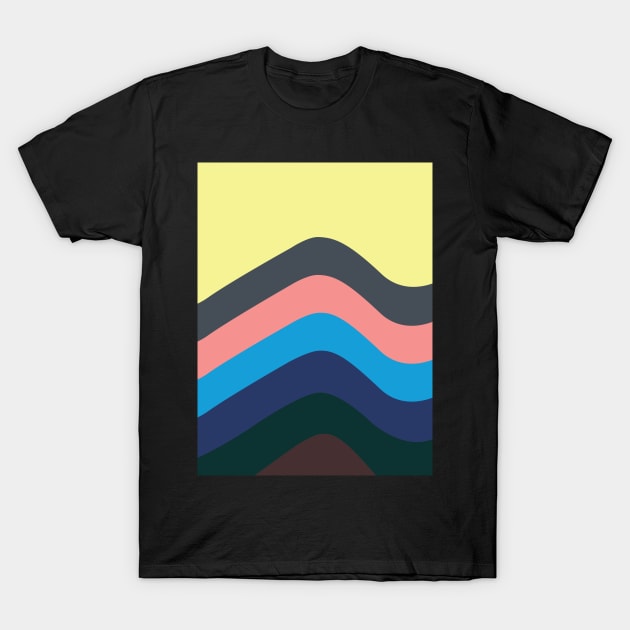 Retro Californian Waves T-Shirt by ayeyokp